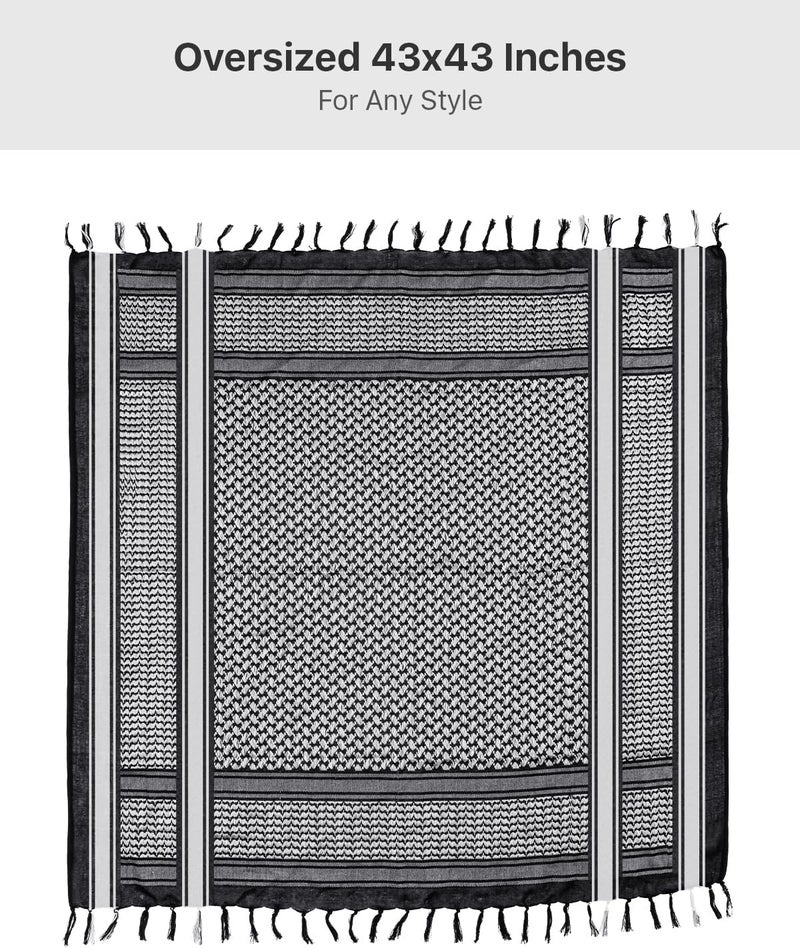 Free Soldier Scarf Military Shemagh Tactical Desert Keffiyeh Head Neck Scarf Arab Wrap with Tassel for Men Women - Image 4